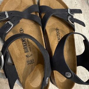 Birkenstock Women's Black Leather Sandals NEW